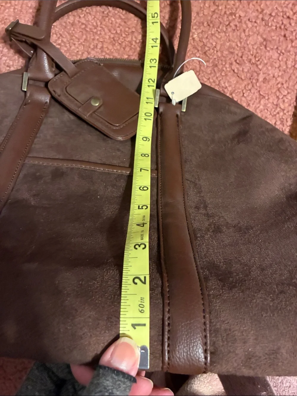 Men's White Barn Bath & Body Works Weekend Duffel Brown Suede Bag